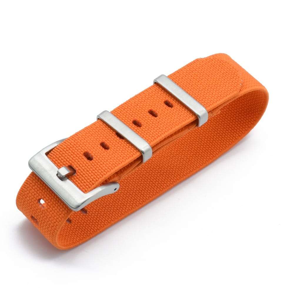 22mm Single Pass Elastic Nato Watch Strap Orange