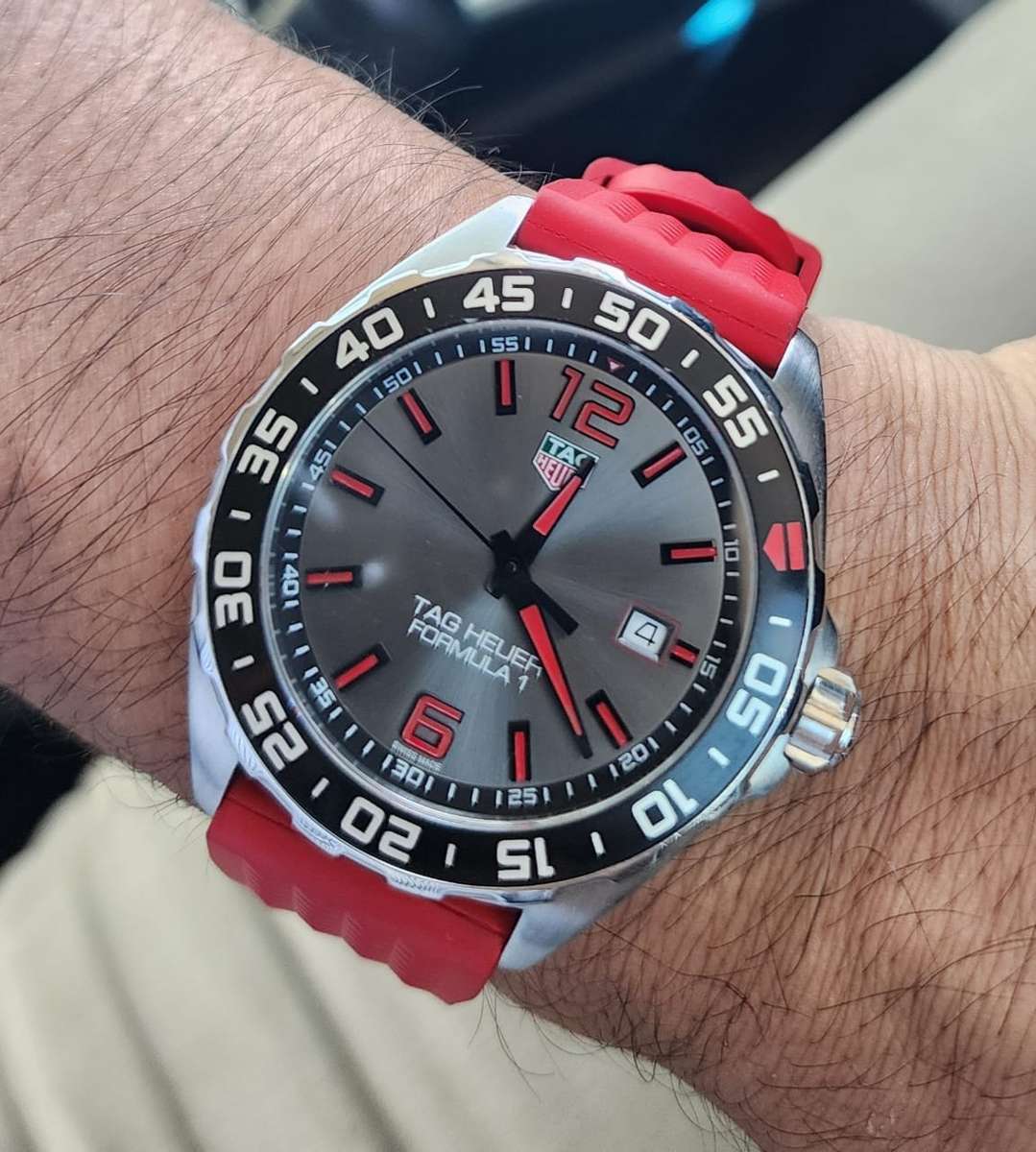 22mm Rubber Waffle Strap Red