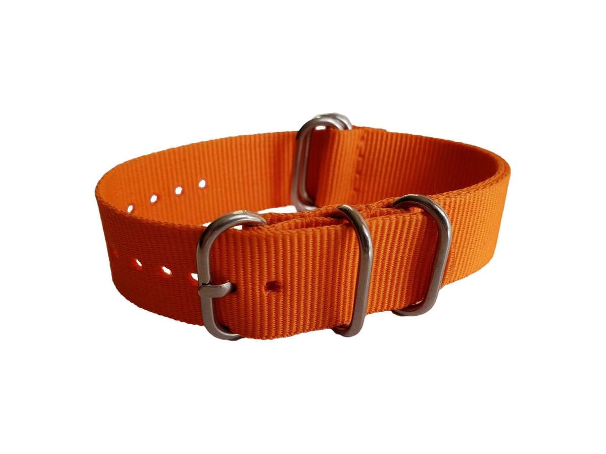 20mm Nato Watch Strap 5-Ring Orange