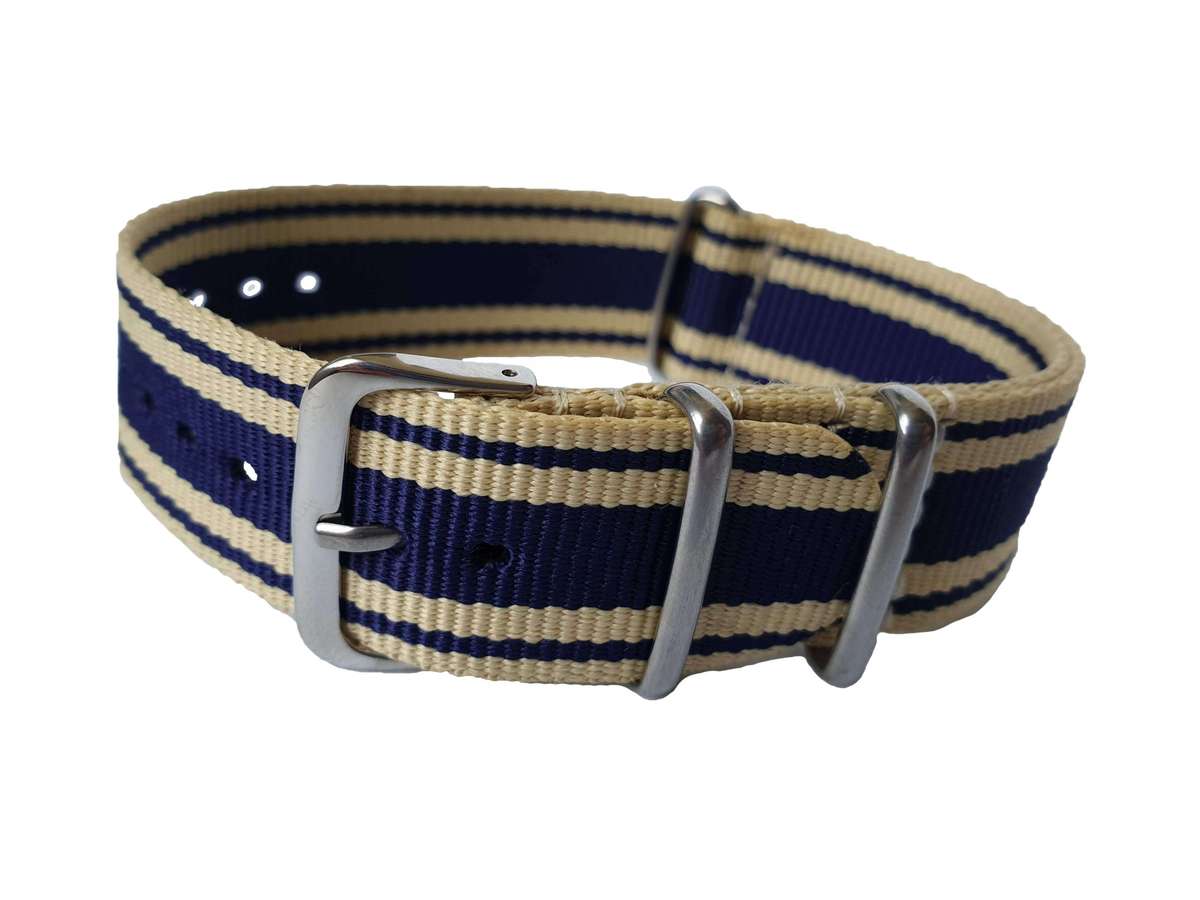 20mm Nato Watch Strap Beige/Navy