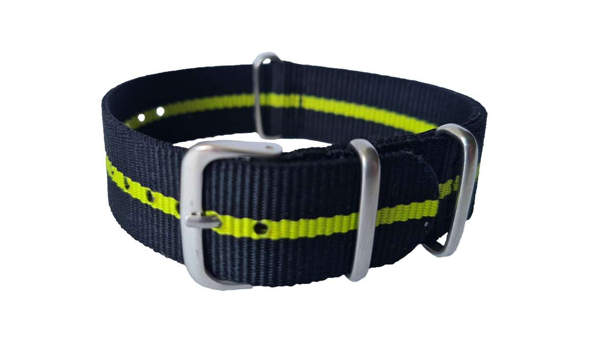 20mm Nato Watch Strap Black/Green