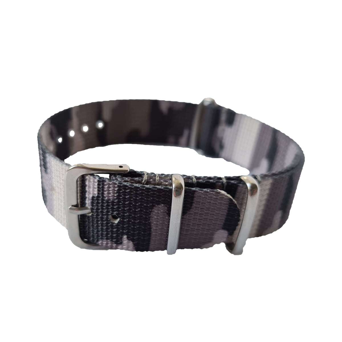 22mm Nato Watch Strap Grey/Black Camo