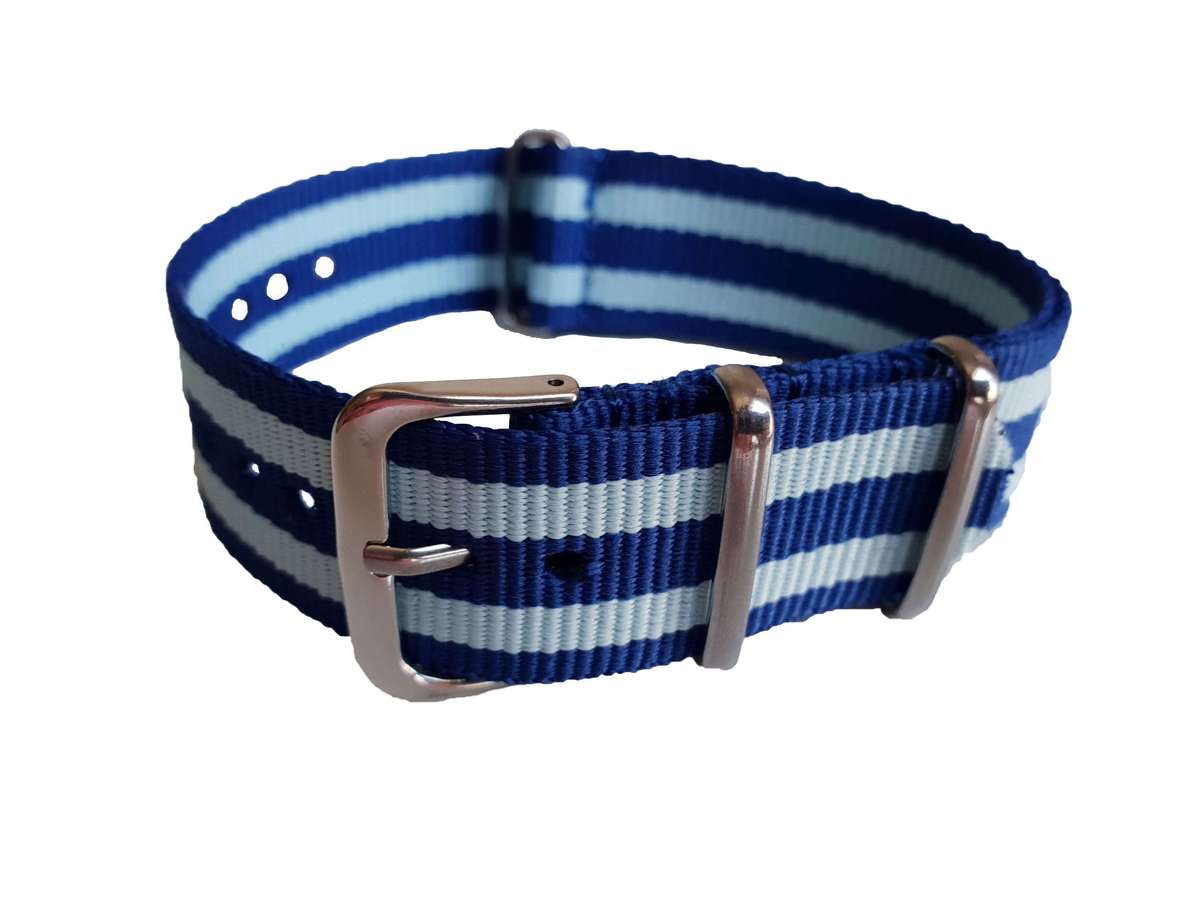 20mm Nato Watch Strap Blue/Light Blue