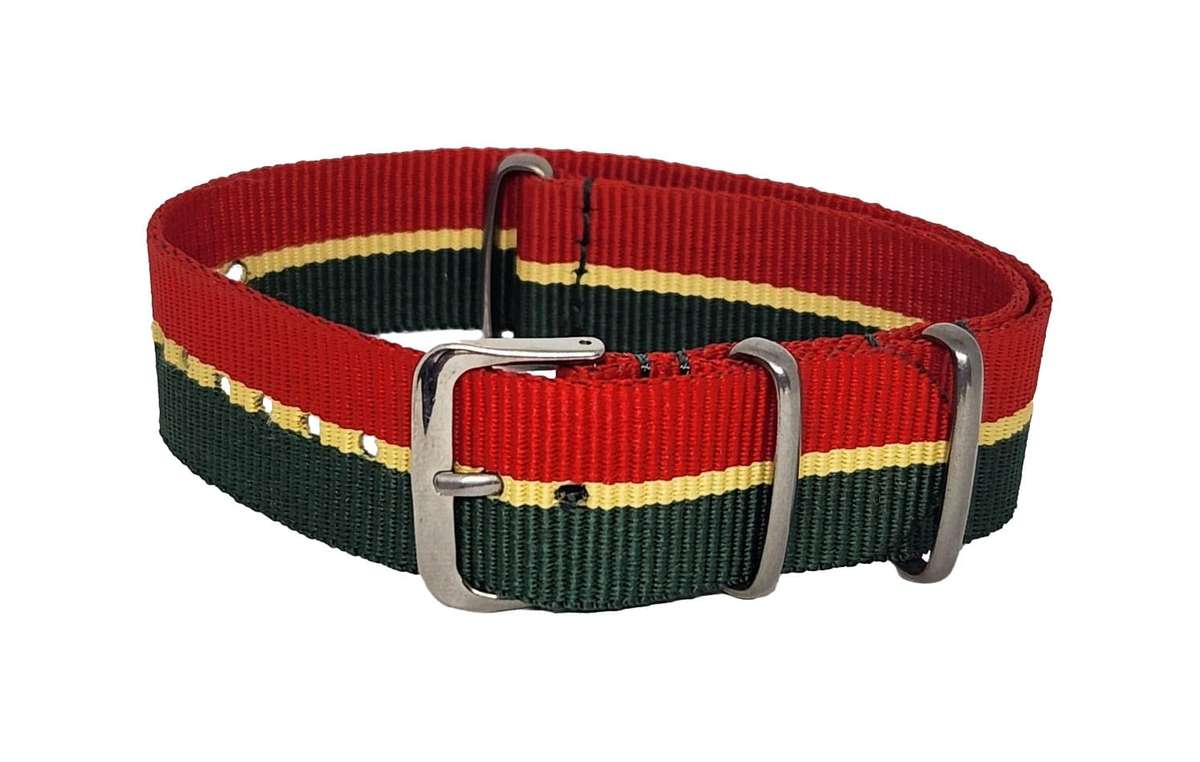 20mm Nato Watch Strap Red/Yellow/Green
