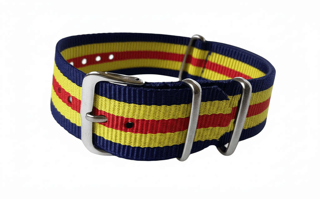 24mm Nato Watch Strap Navy/Yellow/Red