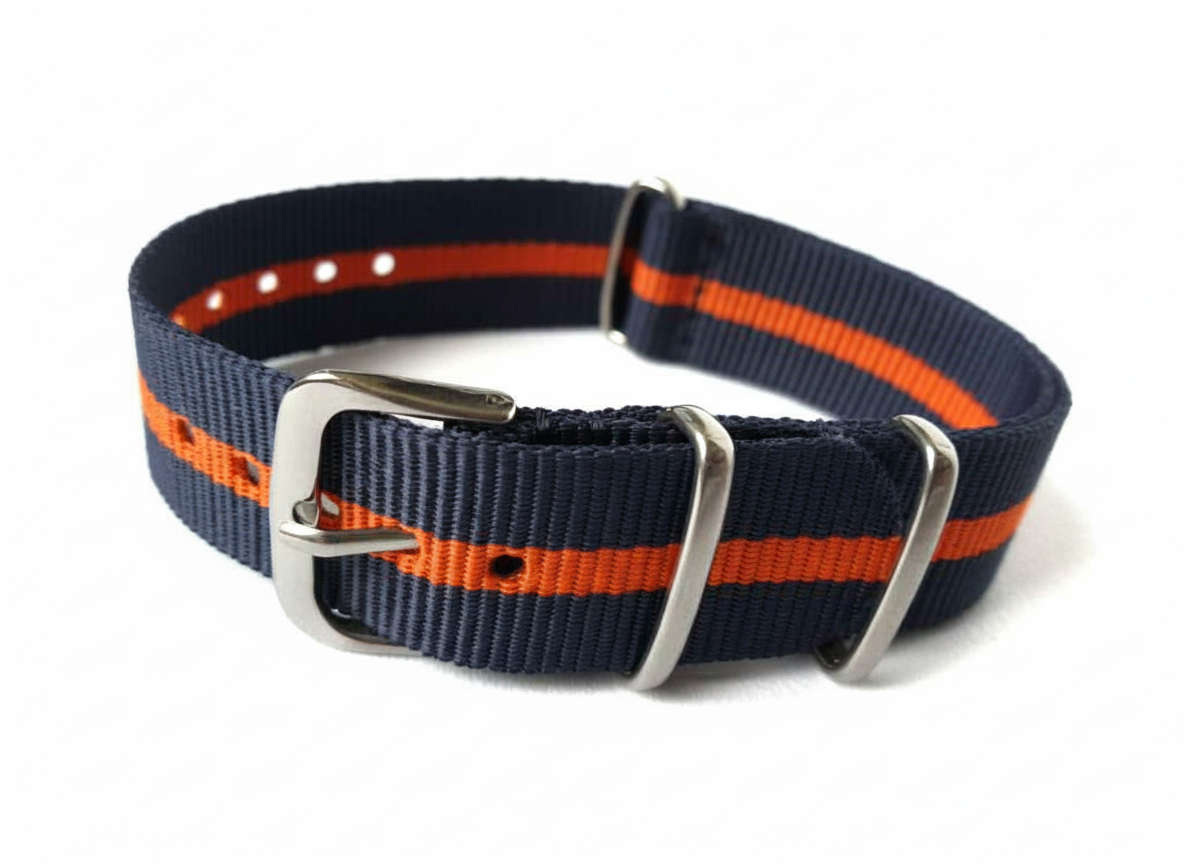 18mm Nato Watch Strap Grey/Orange