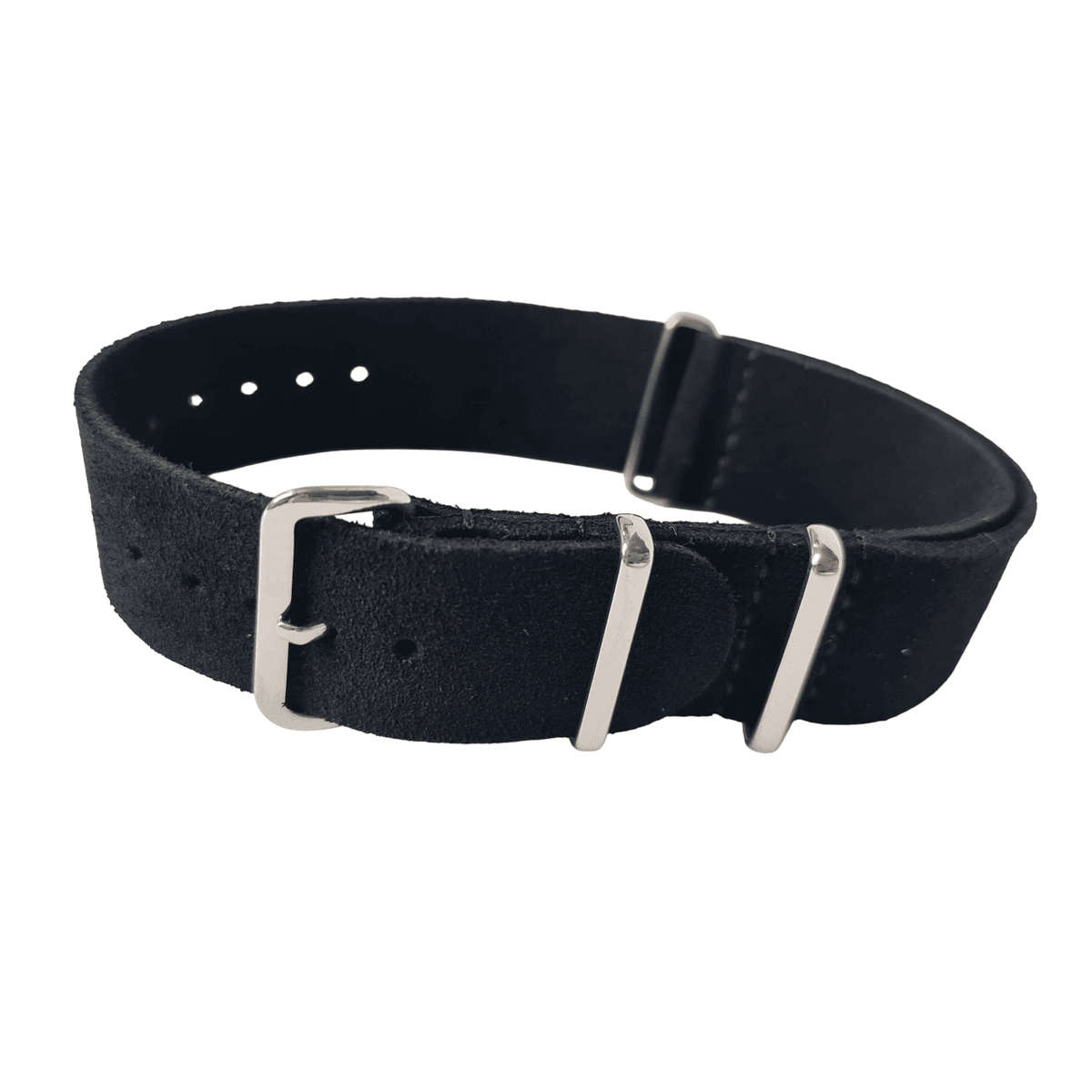 22mm Suede Nato Watch Strap Black