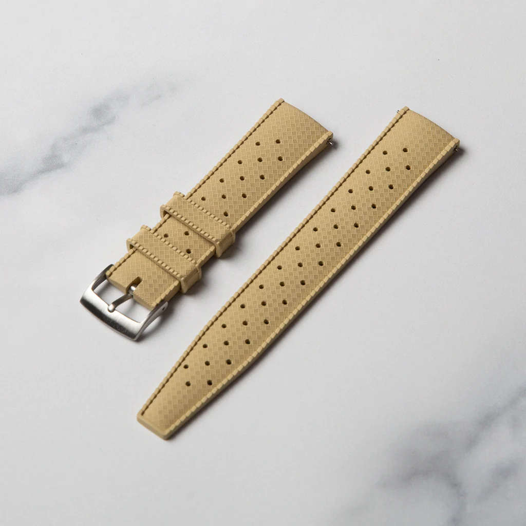 18mm Vintage Tropic Rubber Strap Beige
