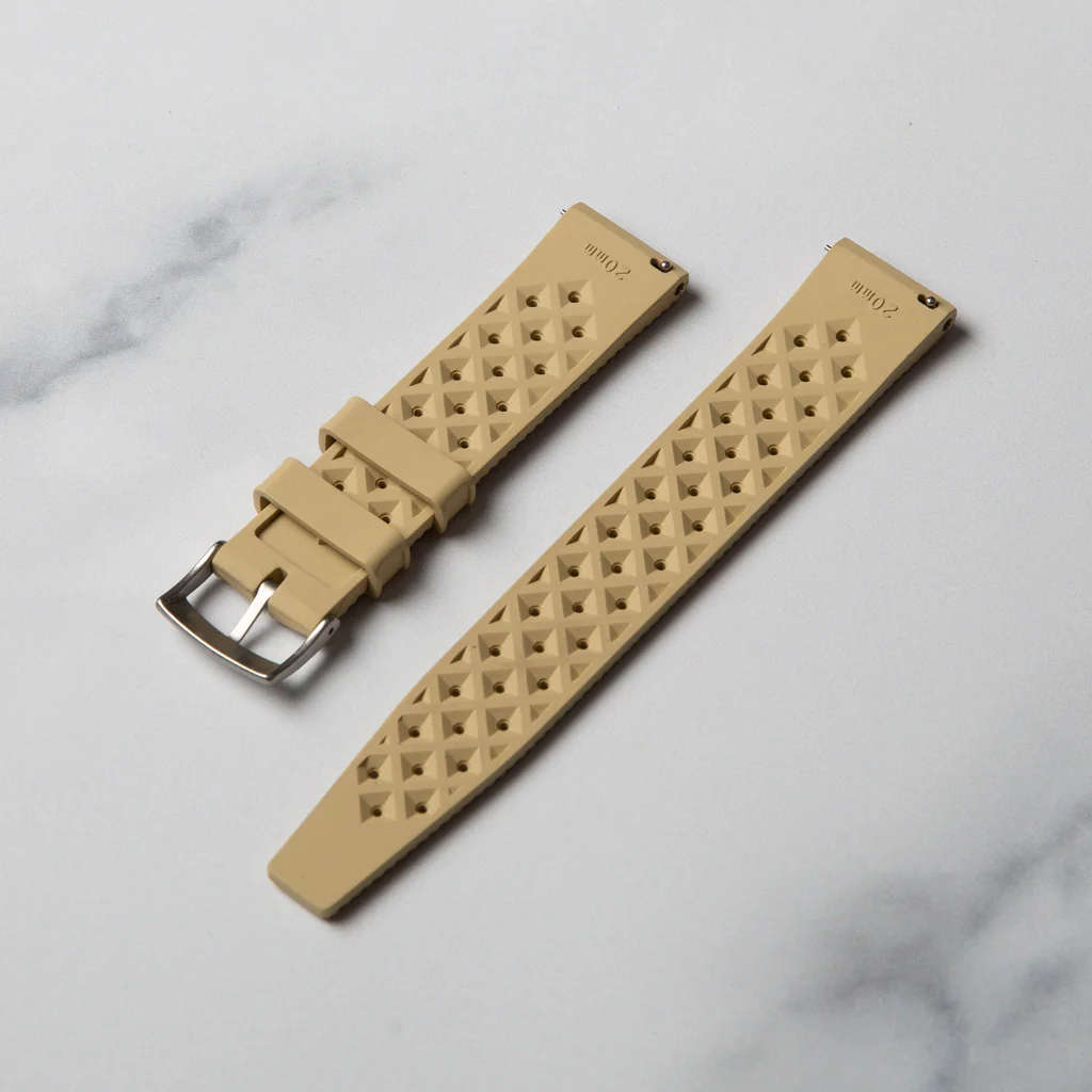 18mm Vintage Tropic Rubber Strap Beige