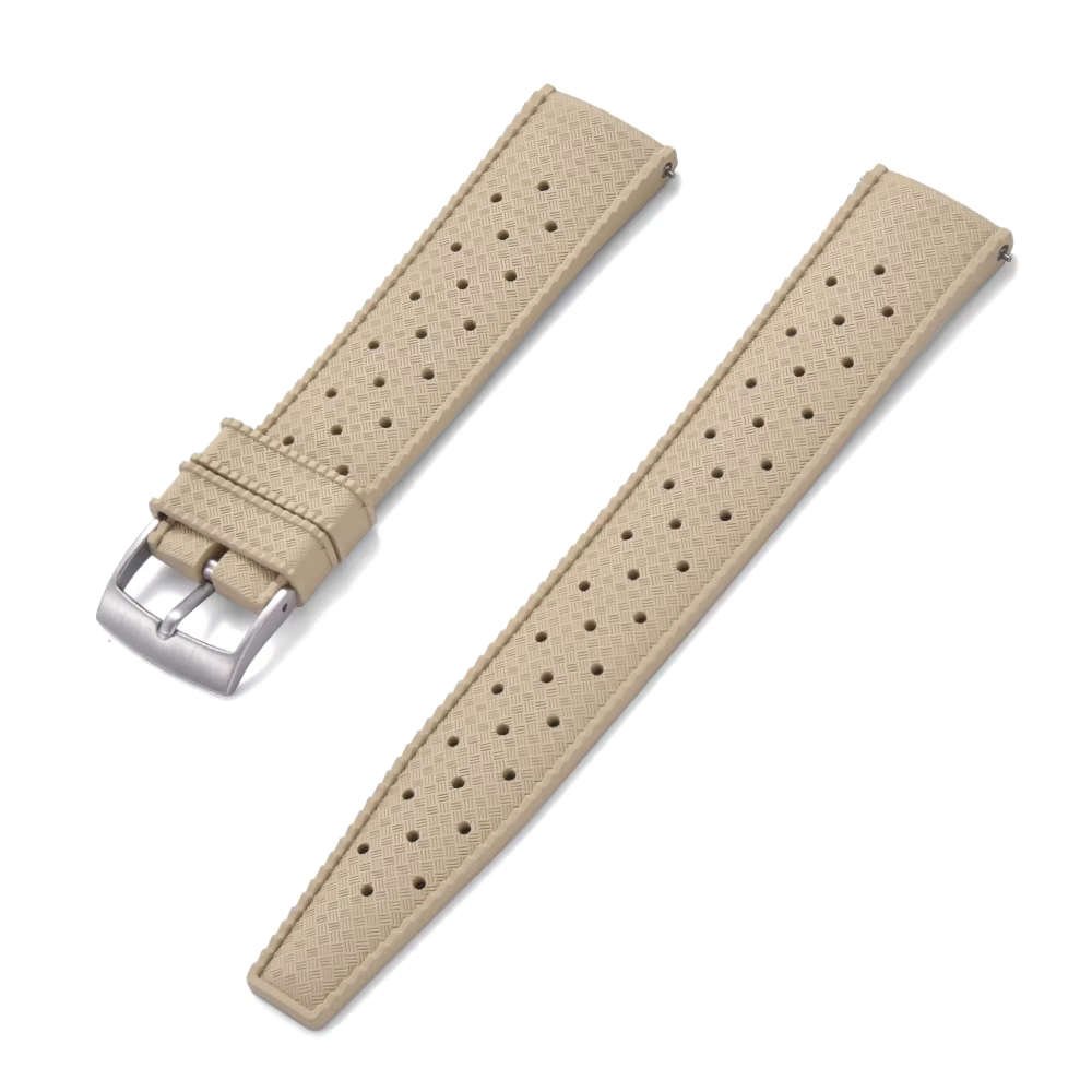 18mm Vintage Tropic Rubber Strap Beige