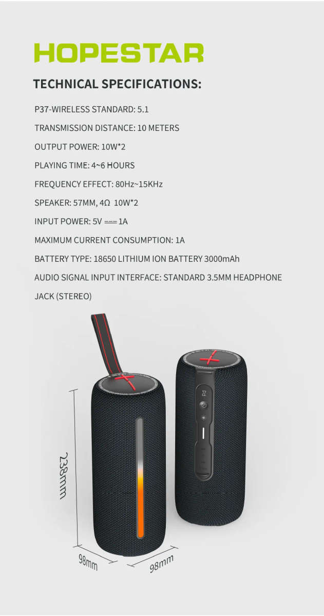 RBG waterproof Light outdoor wireless bluetooth speaker