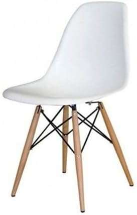 Modern Wooden Leg Chair (White)