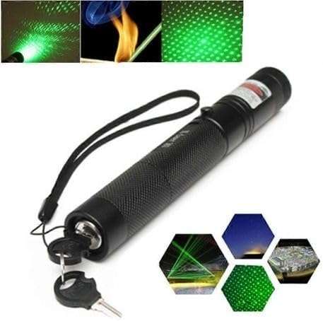 High Power Green Laser Pointer with Turn Switch Key, Black