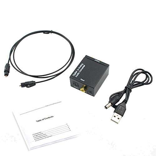 Optical Coaxial Toslink Digital to Analog Audio Converter Adapter