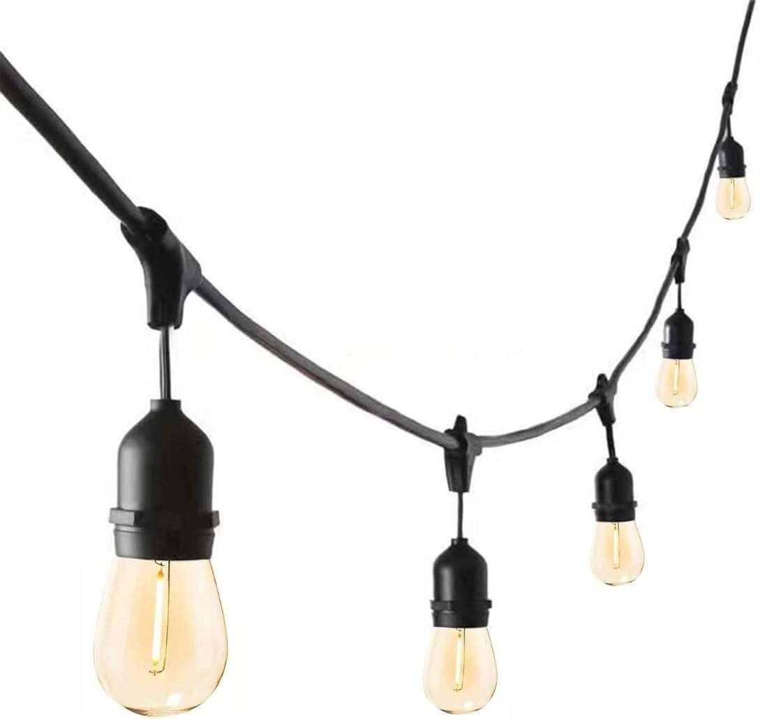 10m LED Outdoor Hanging Bulb Socket String Lights Warm White - 20-Bulb