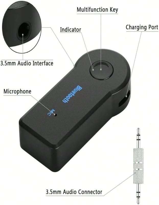 CAR AUX BLUETOOTH 5.0 RECEIVER 3.5MM AUDIO JACK CAR TRANSMITTER