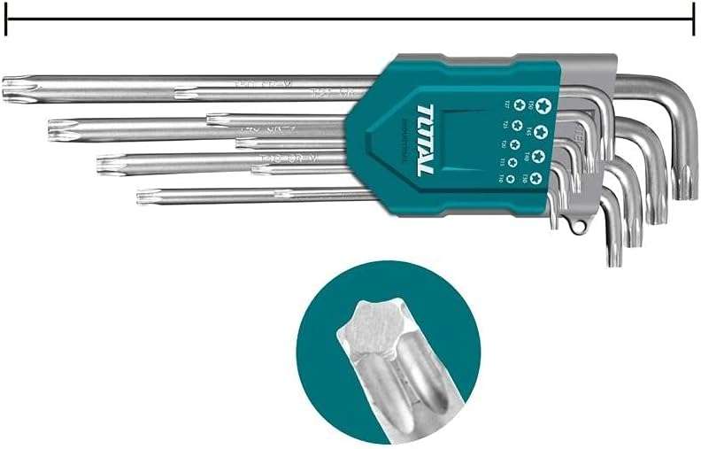 Total Tools 9 Pcs Torx Key Industrial T10-T50 Long Arm