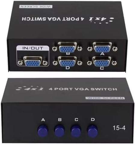 4 Port 200MHz VGA Video Switch Monitor Sharing Switch Box