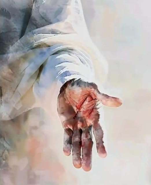 DIY Paint by numbers - 40x50cm - Hand of Jesus