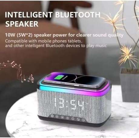 Multifunction Bluetooth Speaker Alarm Clock Wireless Charger
