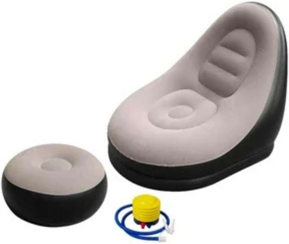 Inflatable Lazy Sofa with Foot Stool and Foot Pump