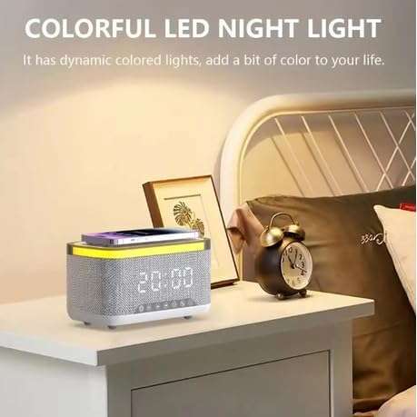 Multifunction Bluetooth Speaker Alarm Clock Wireless Charger