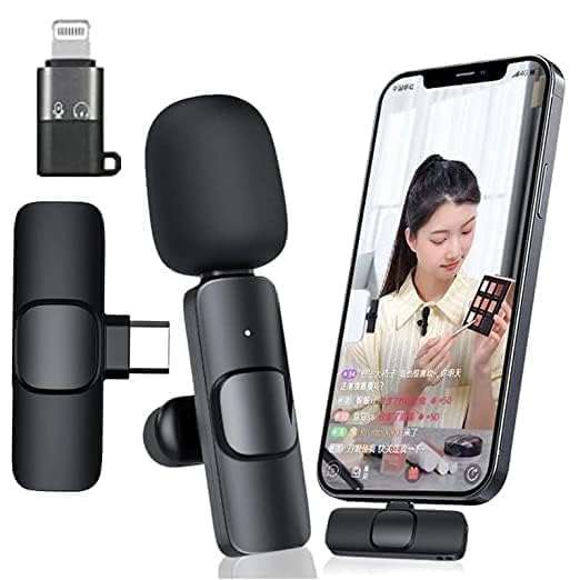 2-in-1 K8 Wireless Clip Microphone  Portable Mini Mic with Universal Type-C for All Devices