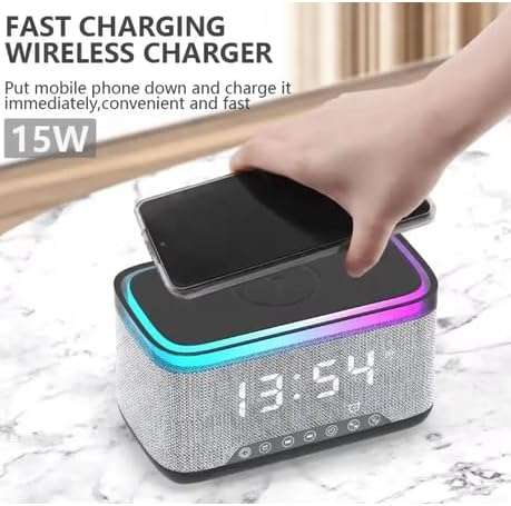 Multifunction Bluetooth Speaker Alarm Clock Wireless Charger