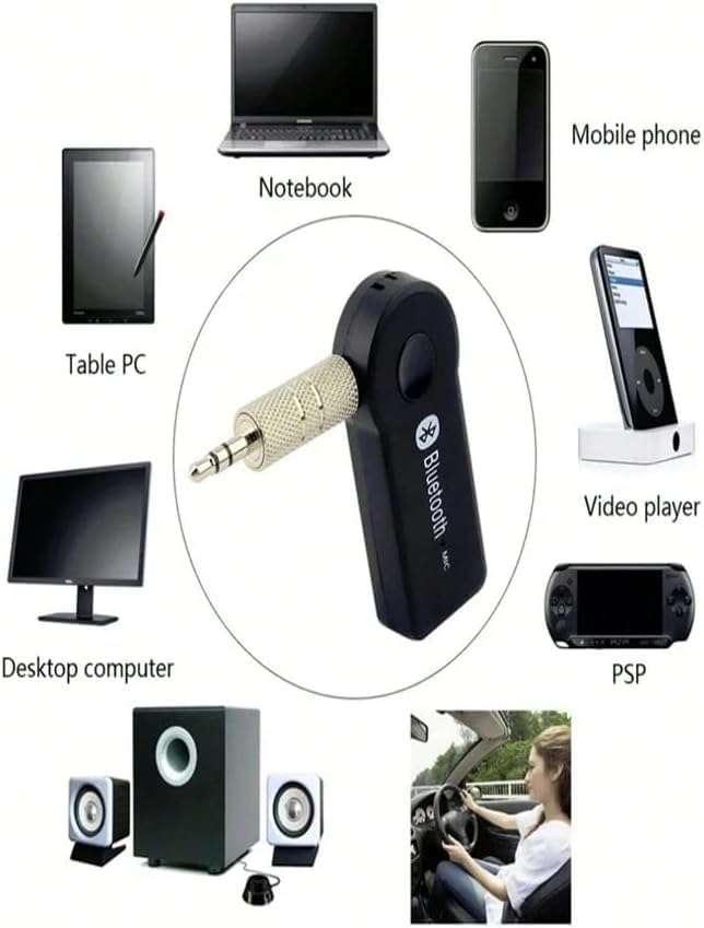 CAR AUX BLUETOOTH 5.0 RECEIVER 3.5MM AUDIO JACK CAR TRANSMITTER