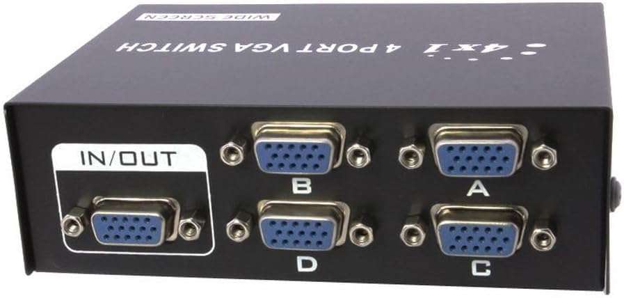 4 Port 200MHz VGA Video Switch Monitor Sharing Switch Box