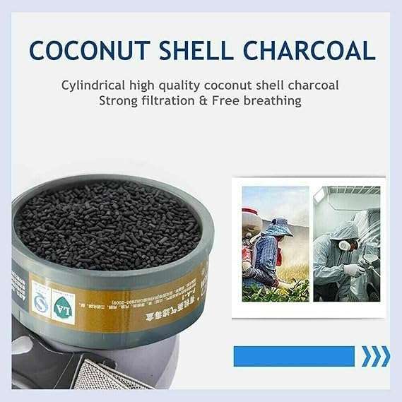 Full Face Mask Activated Carbon Dust and Gas Protection Full Face Mask