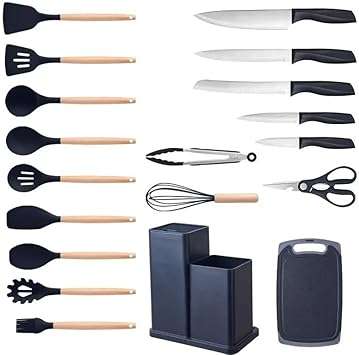 19-Piece Non-Toxic Silicone Cooking Utensils Set with Holder