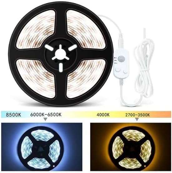 5m 12v LED Digital Bed Lighting Strip with PIR Sensor For Motion Activated Illumination - 2835 White
