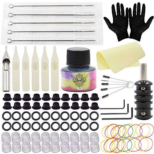 Autdor Tattoo Kit - 108Pcs Complete Tattoo Machine Kit Including Coils Tattoo Machine Gun Tattoo ...