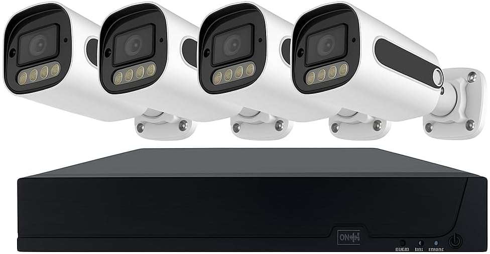 4K 4MP CCTV Kit  4-Channel DVR Security System with 4 Outdoor Cameras, Full Color Night Vision, Wea