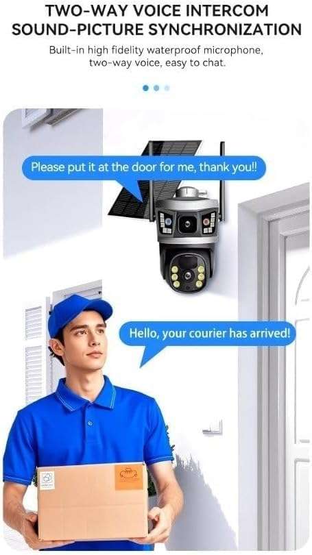 Dual Lens 2 Screens 4G Solar Powered Security Camera