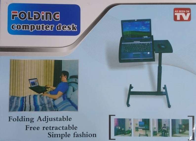 Rotating Folding and Adjustable Laptop Table - Adjustable Height 180 Degree Tilting Laptop Desk, 36