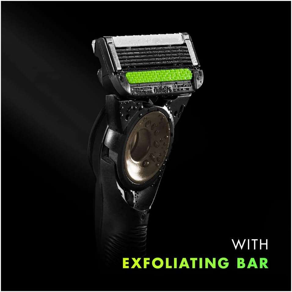 Gillette Labs Men`s Razor + 5 Razor Blades, with Exfoliating Bar Black & Gold Edition