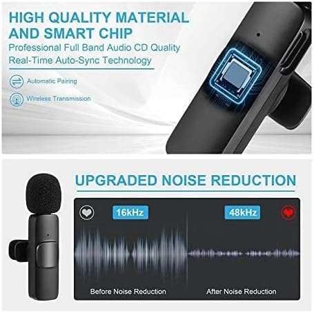 K9 Wireless Dual Lavalier Microphone Portable Audio Video Recording