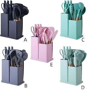 19-Piece Non-Toxic Silicone Cooking Utensils Set with Holder
