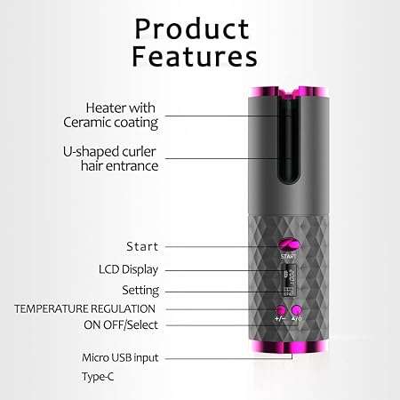 Andowl Automatic Curling Iron, Hair Curling Iron for Hair Styling