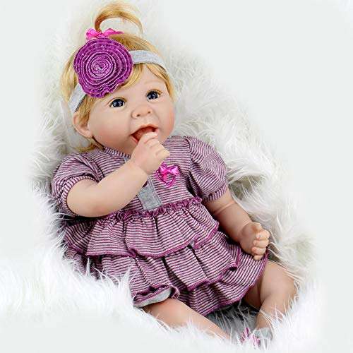 Aori Reborn Baby Doll 22 Inch Handmade Realistic Laughing Baby Doll with Teddy Bear Set for Girls...