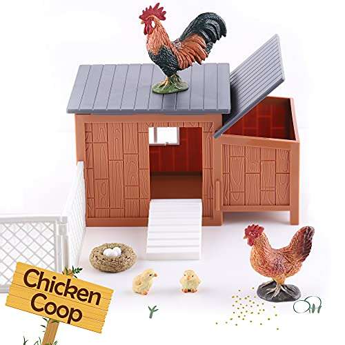 iPlay, iLearn Farm Animal House Toys, Kids Barn Set, Farmhouse Country Playset W Horse Stable, Ba...