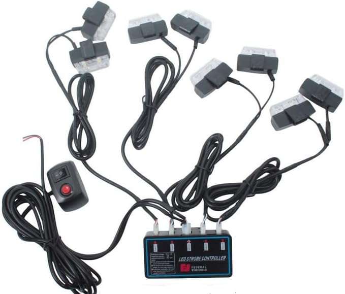 8 x Grill Clip-On Emergency Strobe Warning Lights  Yellow