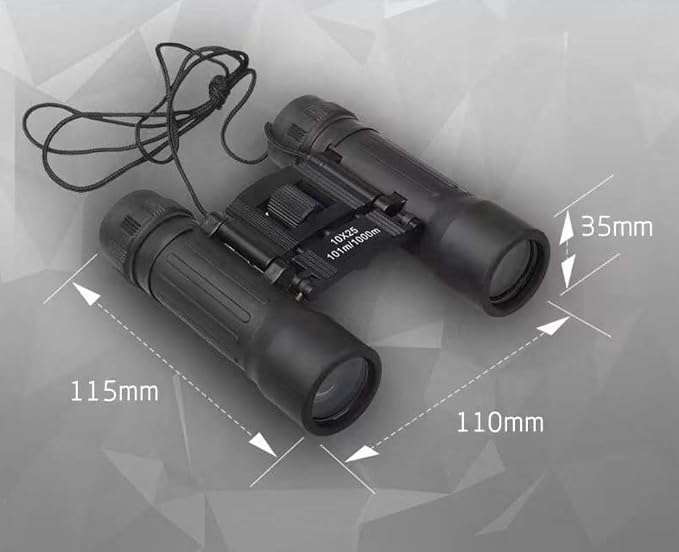 10x25 Folding Compact Binoculars with FMC Lens, 101m/1000m
