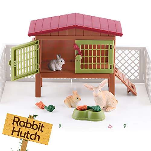 iPlay, iLearn Farm Animal House Toys, Kids Barn Set, Farmhouse Country Playset W Horse Stable, Ba...