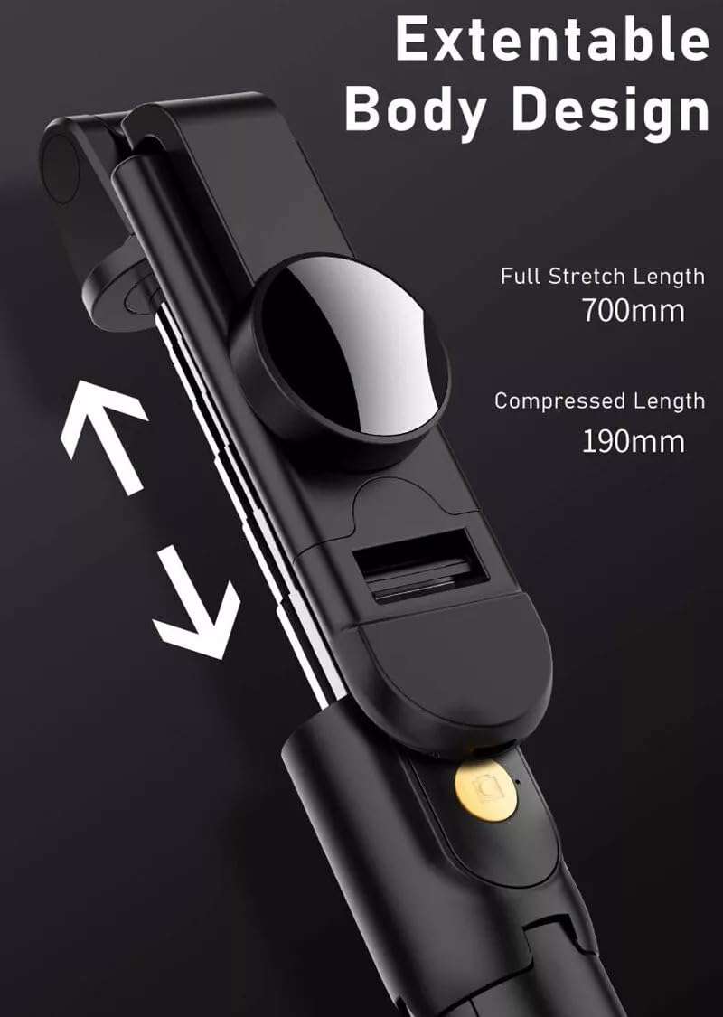 Wireless Selfie Stick Integrated Tripod  Bluetooth Remote