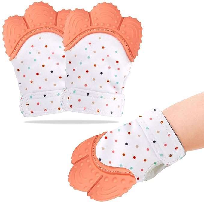 2 pcs Baby Teething Mittens