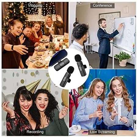 K9 Wireless Dual Lavalier Microphone Portable Audio Video Recording