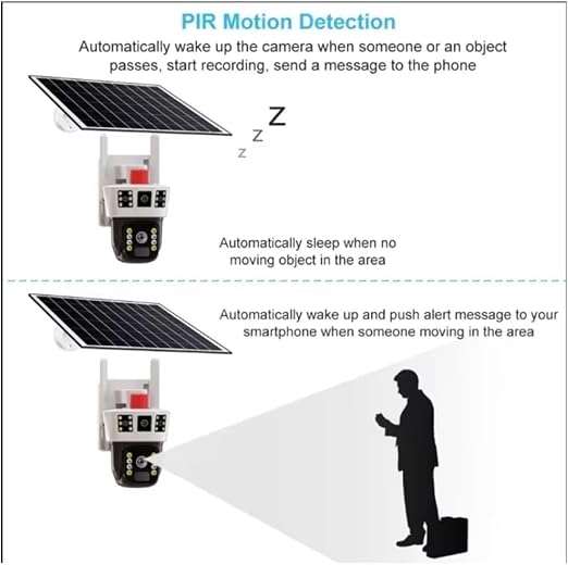 V380 PRO 4K HD Solar 4G Smart Security Camera  Outdoor PTZ, Motion Detection, Night Vision, 2-Way A